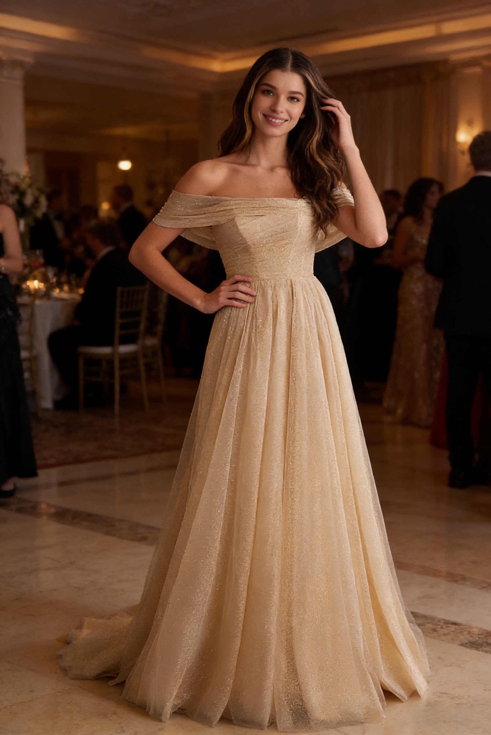 Sparkly Cowl Neck Evening Dresses for Formal Party