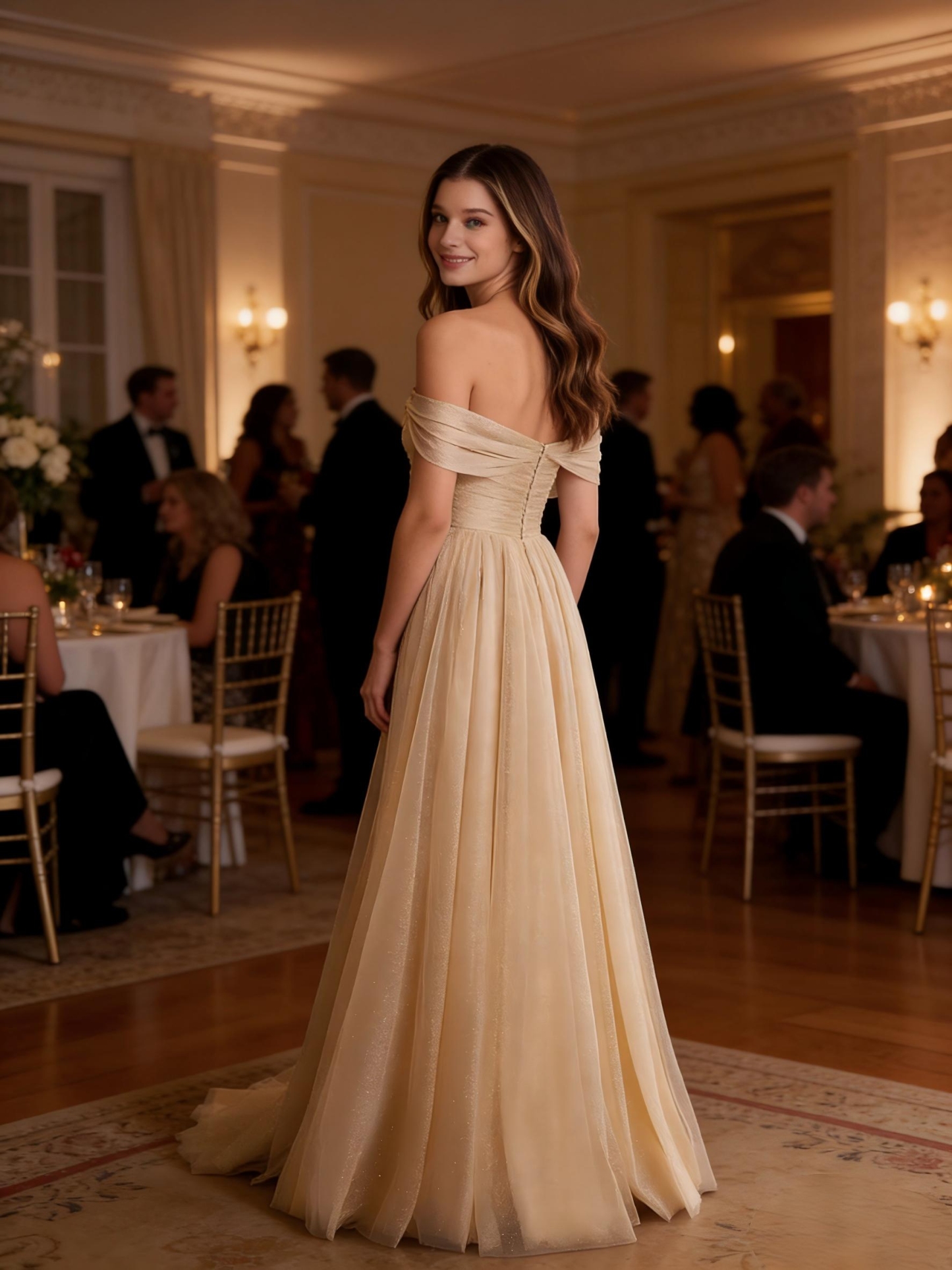 Sparkly Cowl Neck Evening Dresses for Formal Party