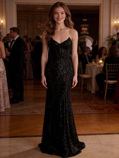 Sequins Sweetheart Evening Dresses for Formal Party