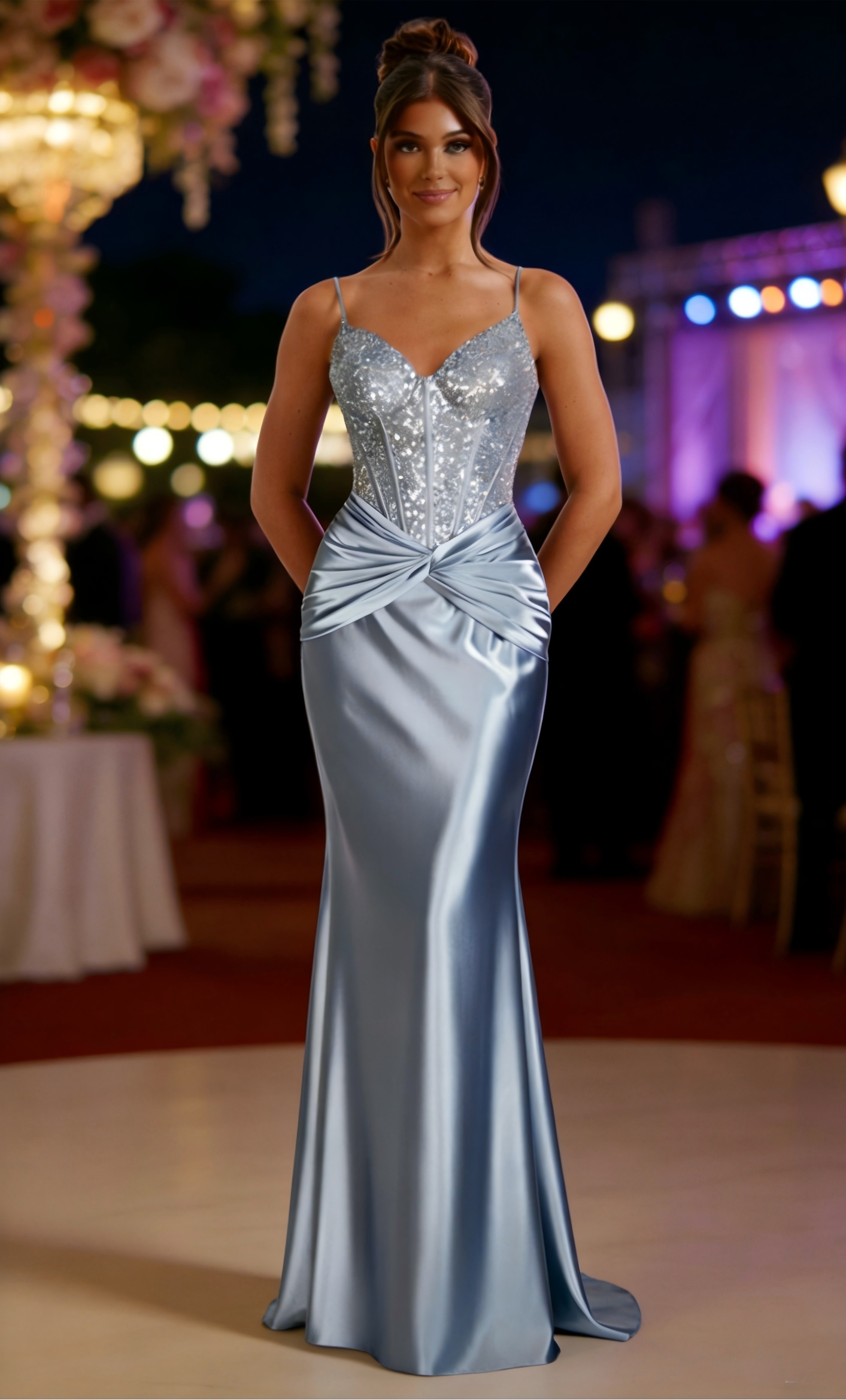 Spaghetti Straps Pleated Evening Party Dresses