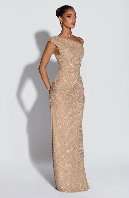 Sequins One Shoulder Mermaid Evening Dresses for Formal Party