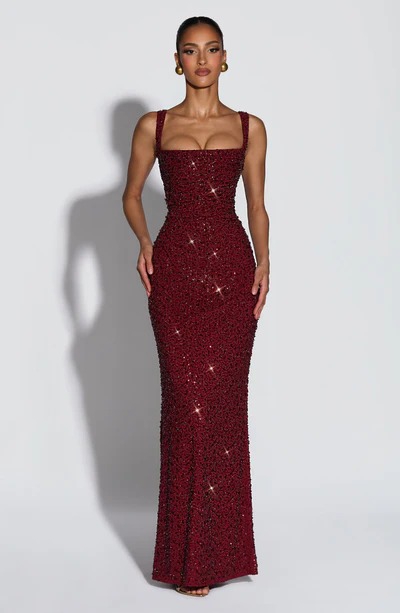 Sparkly Sequin Mermaid Maxi Evening Party Gown
