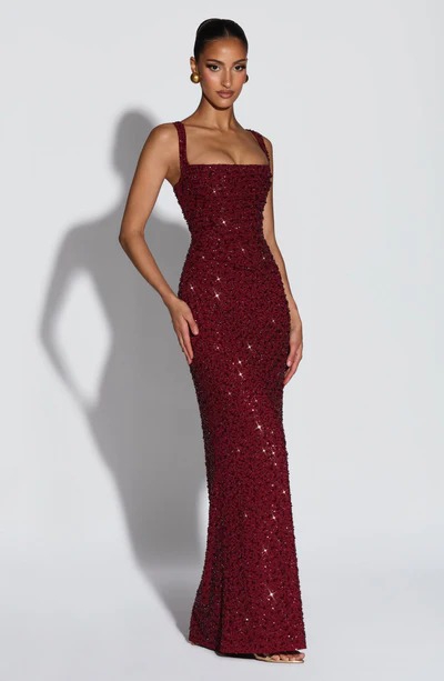 Sparkly Sequin Mermaid Maxi Evening Party Gown