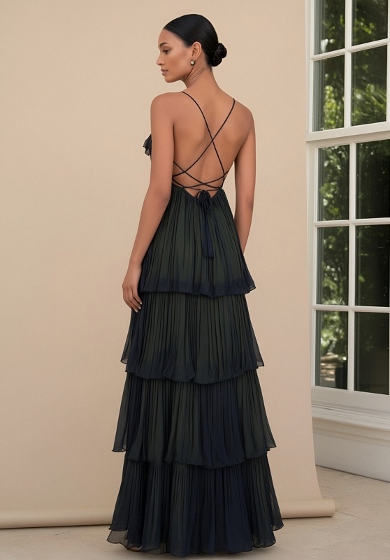 Chiffon V Neck Evening Dresses for Formal Party