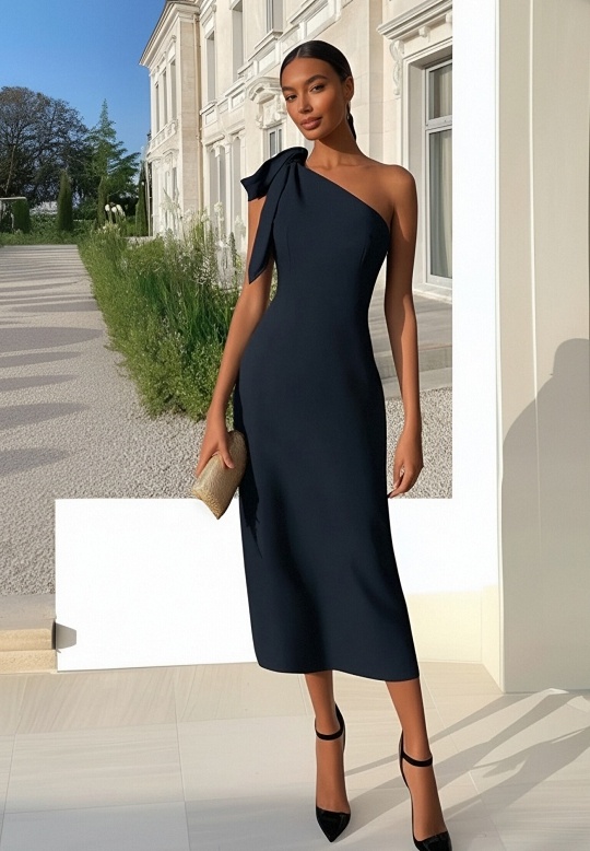 Crepe Chiffon One Shoulder Evening Dresses for Formal Party