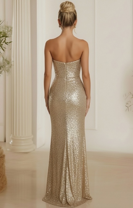 Sequin Cowl Neck Evening Dresses for Formal Party