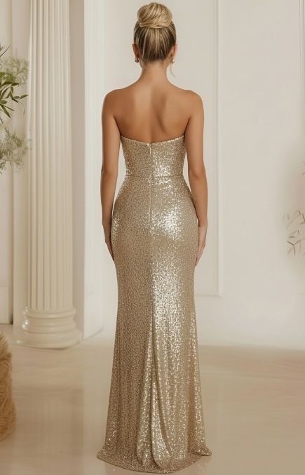 Sequin Cowl Neck Evening Dresses for Formal Party