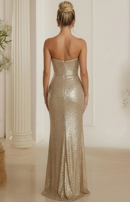 Sequin Cowl Neck Evening Dresses for Formal Party
