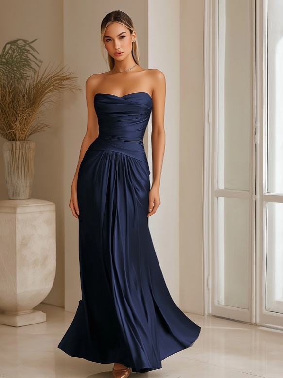 Satin Cowl Neck Evening Dresses for Formal Party