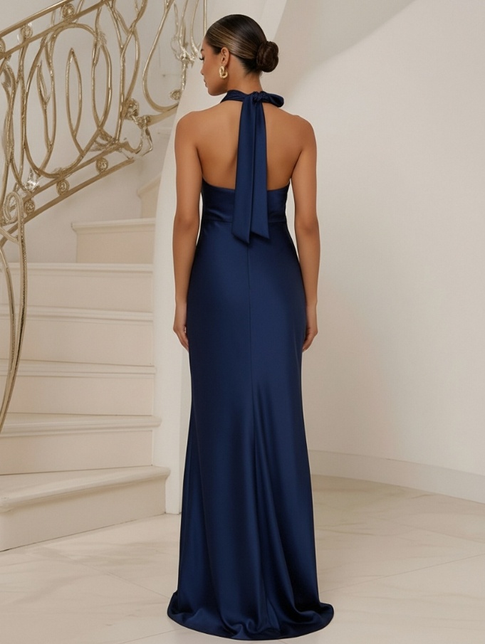 Satin Halter Evening Dresses for Formal Party