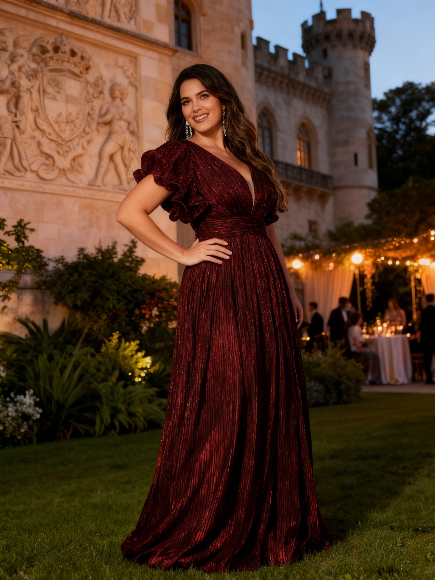 Shimmering Ruffled Evening Dresses