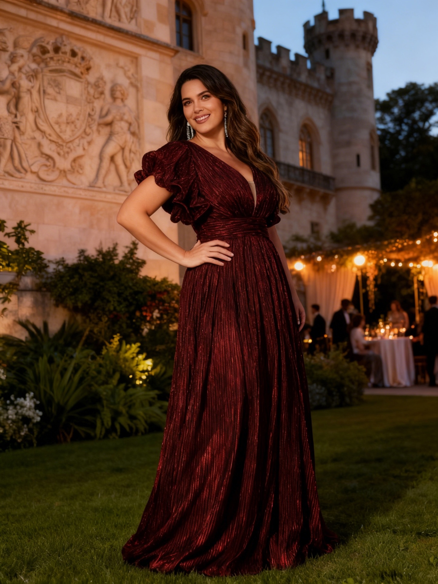 Shimmering Ruffled Evening Dresses