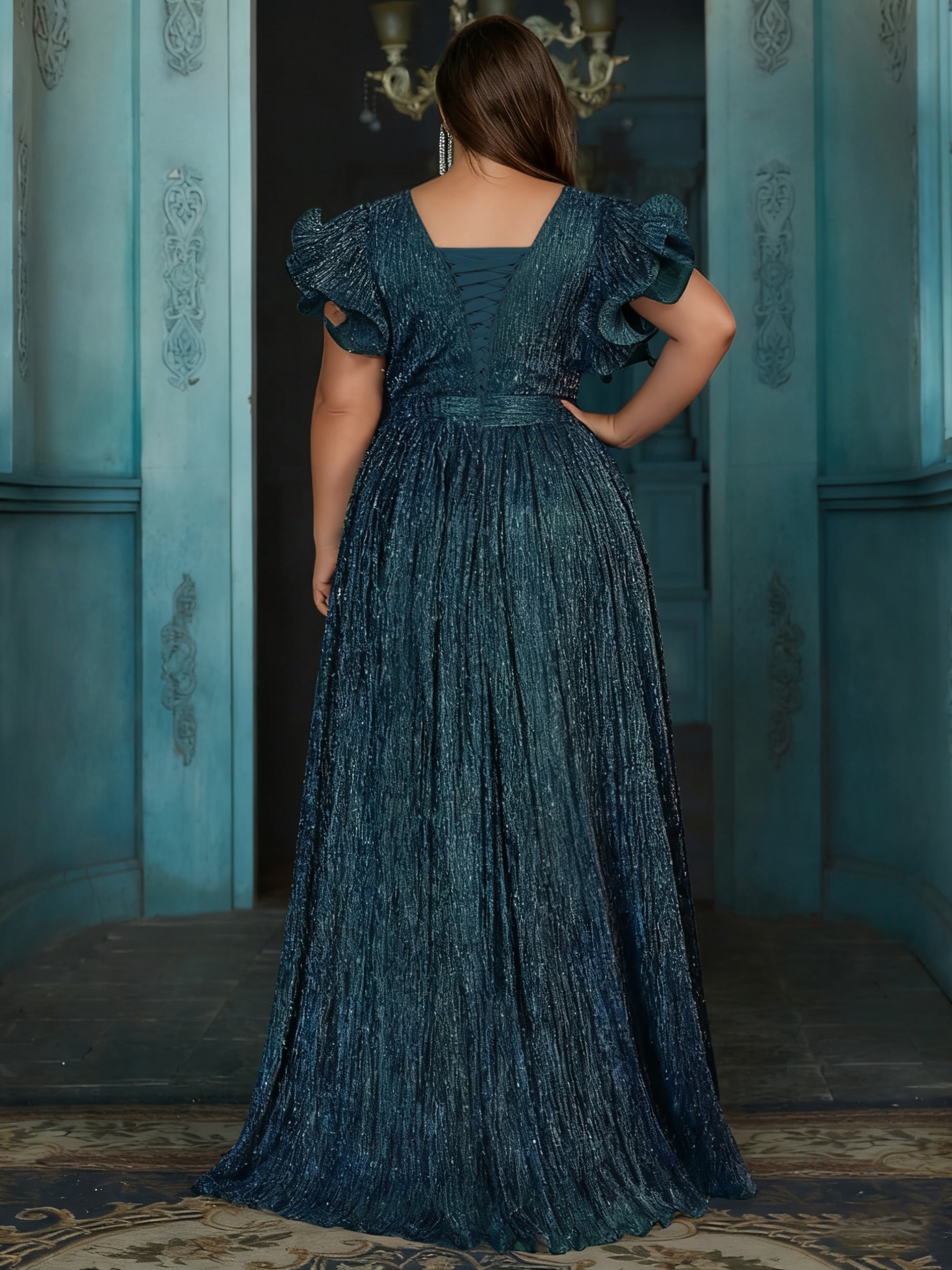 Shimmering Ruffled Evening Dresses