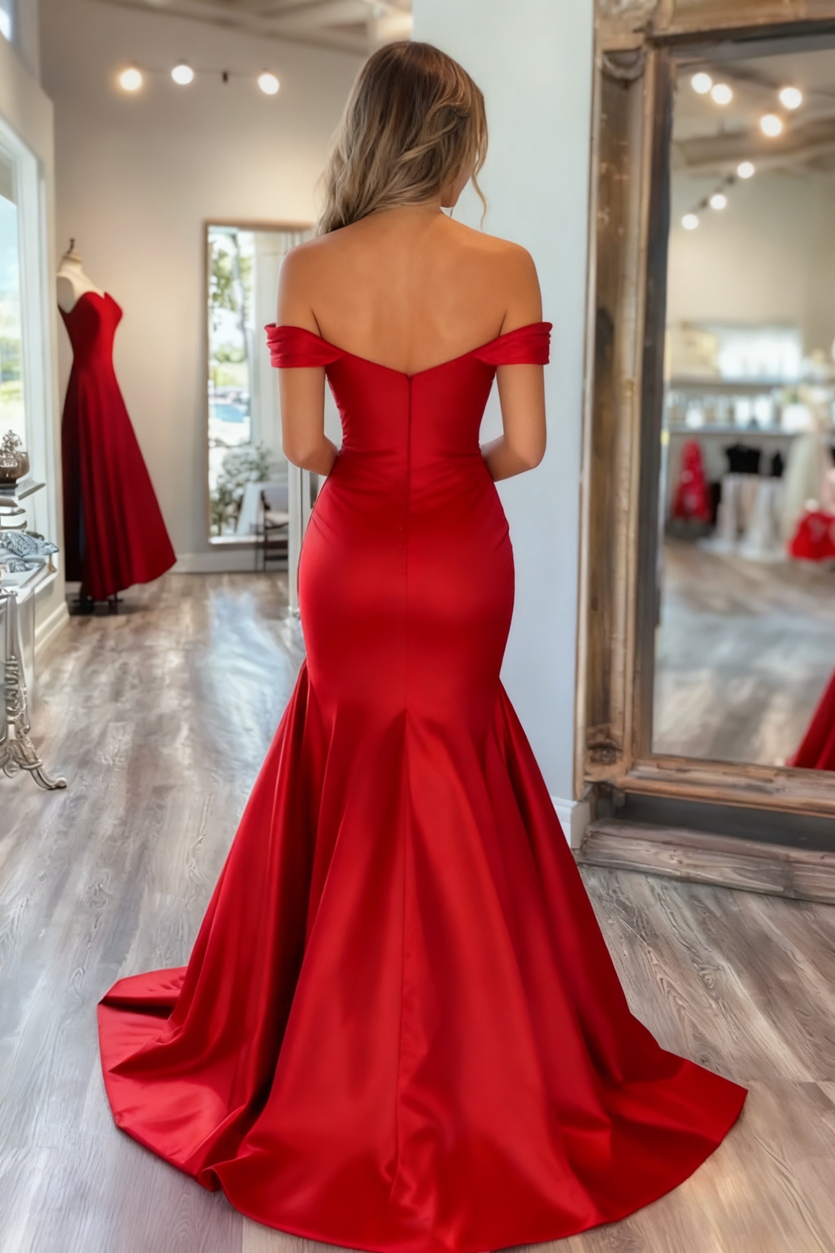 Sequin Spaghetti Straps Evening Dresses with Slit