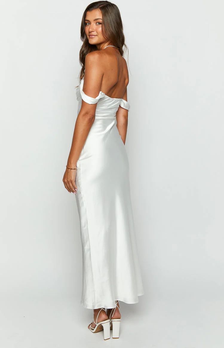 Satin Off Shoulder Prom Dresses for Women