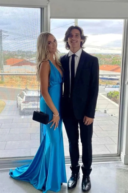 Satin Spaghetti Straps Evening Dresses with Backless