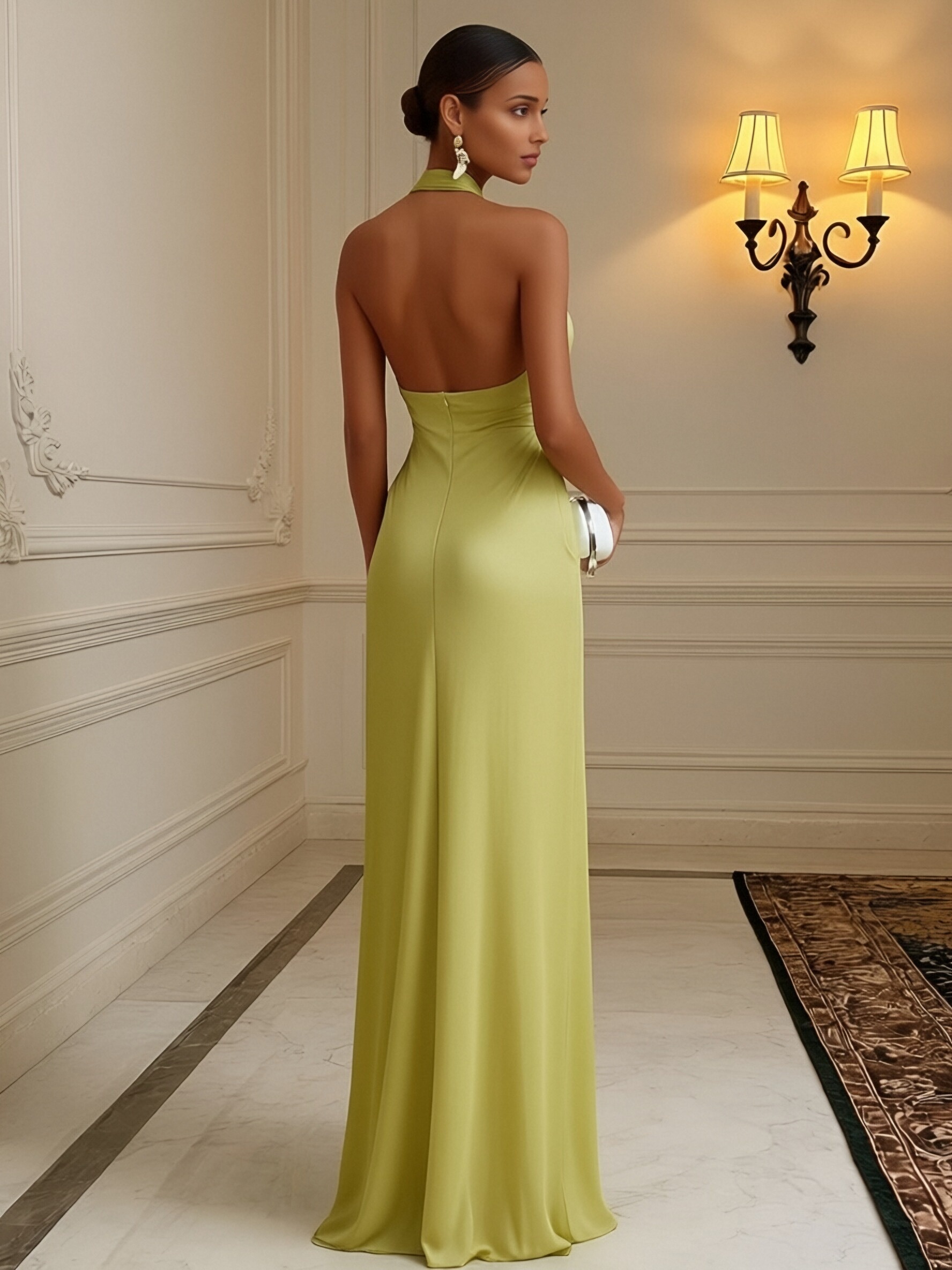 Satin One Shoulder Evening Dresses with Pleats
