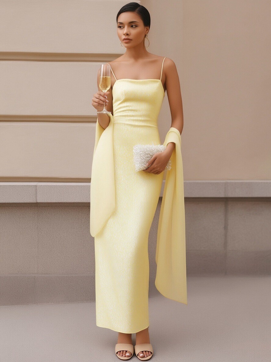 Silk Satin Spaghetti Straps Evening Dresses for Formal Party