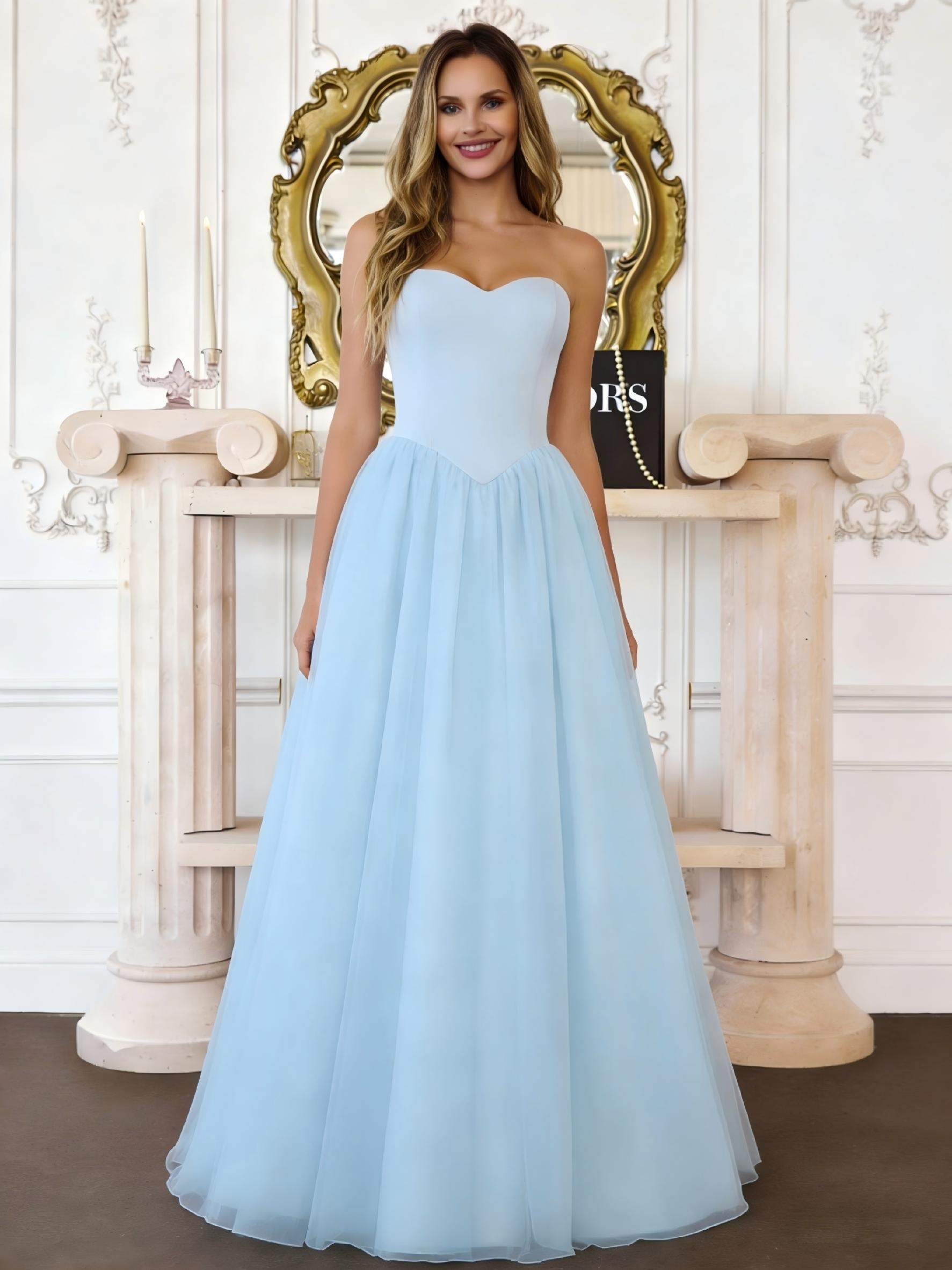 Chiffon Strapless Evening Dresses with Bow
