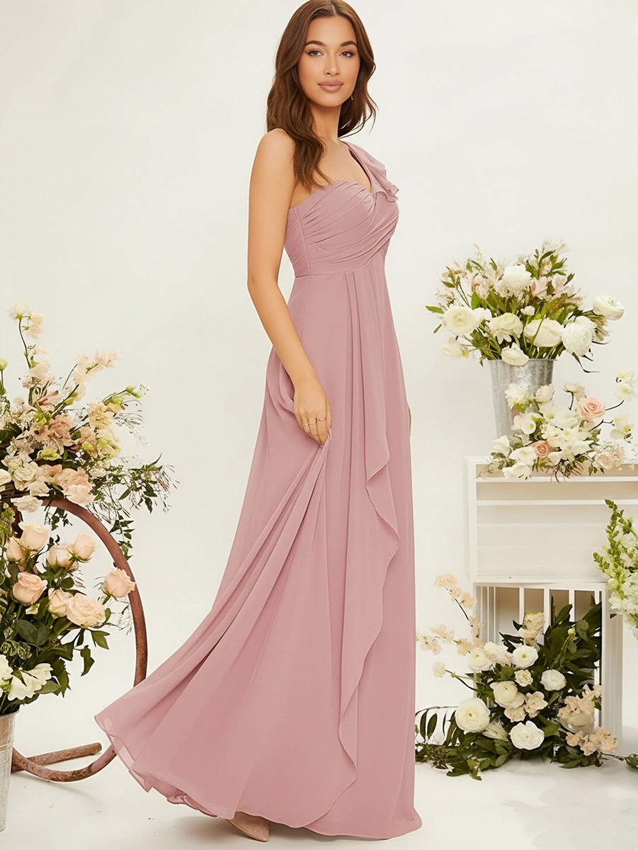 Chiffon One Shoulder Evening Dresses