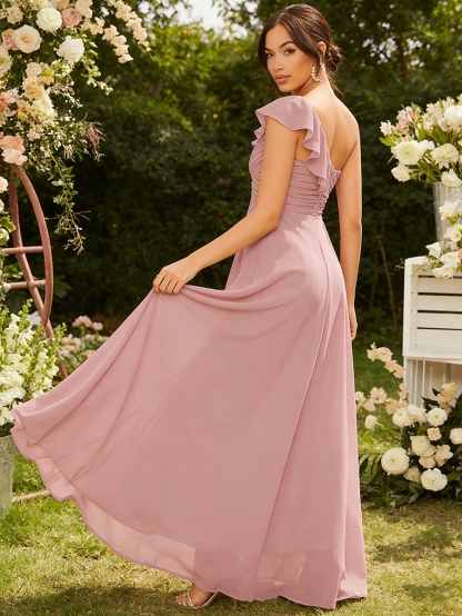 Chiffon One Shoulder Evening Dresses