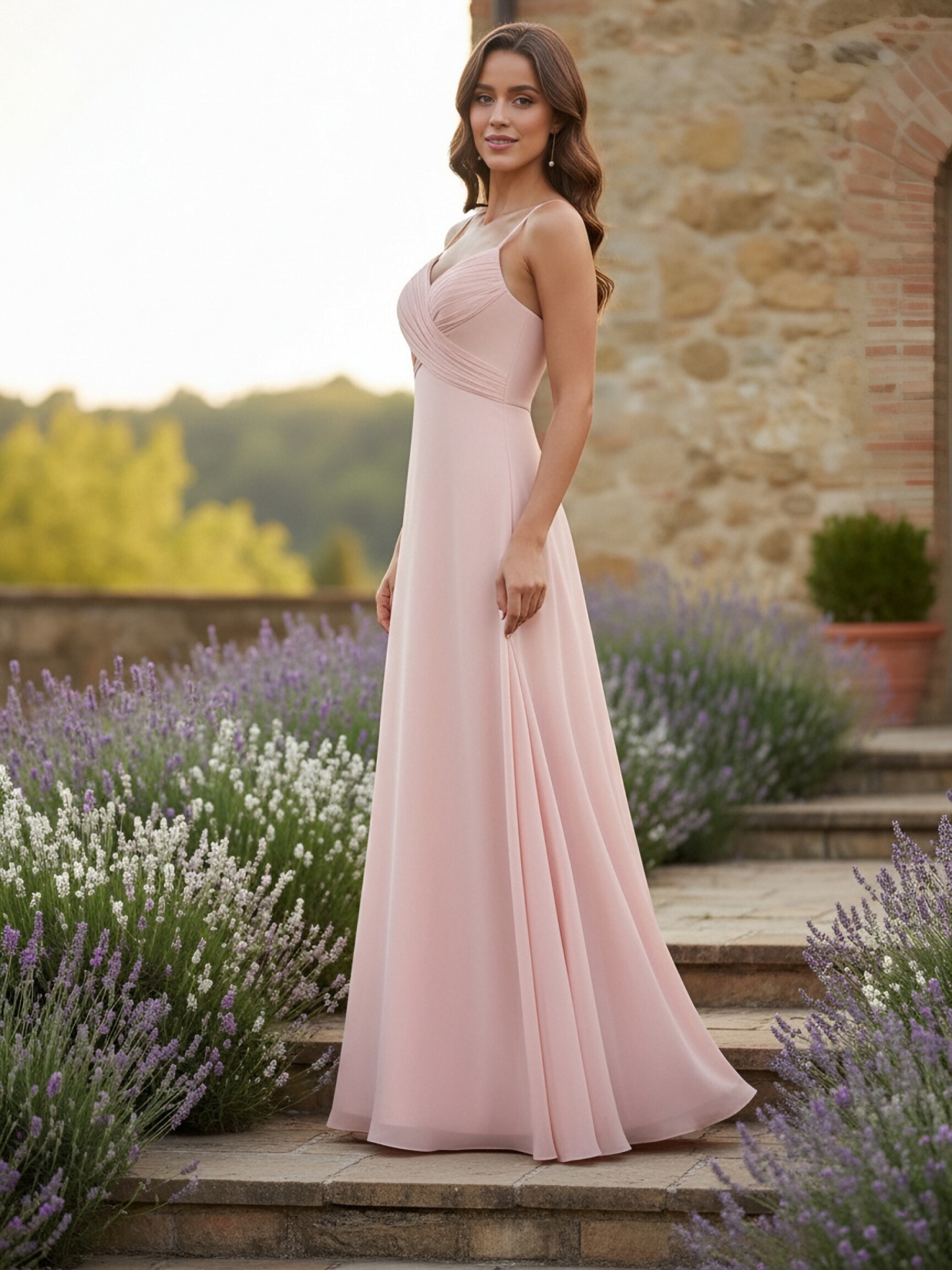 Satin Spaghetti Straps Evening Dresses