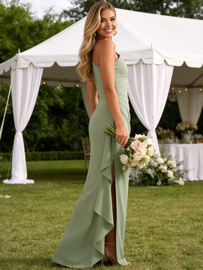Chiffon One Shoulder Evening Dresses