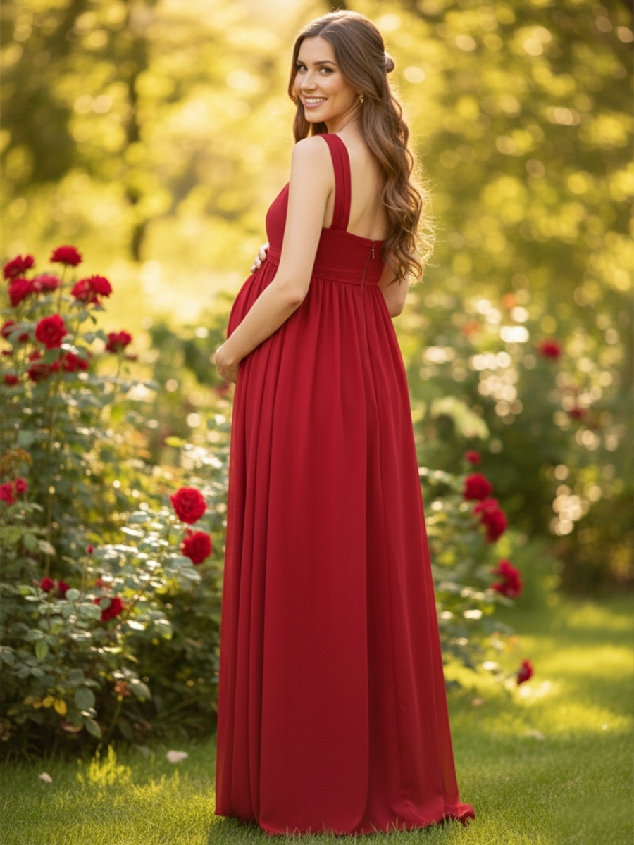 Chiffon Spaghetti Straps Evening Dresses