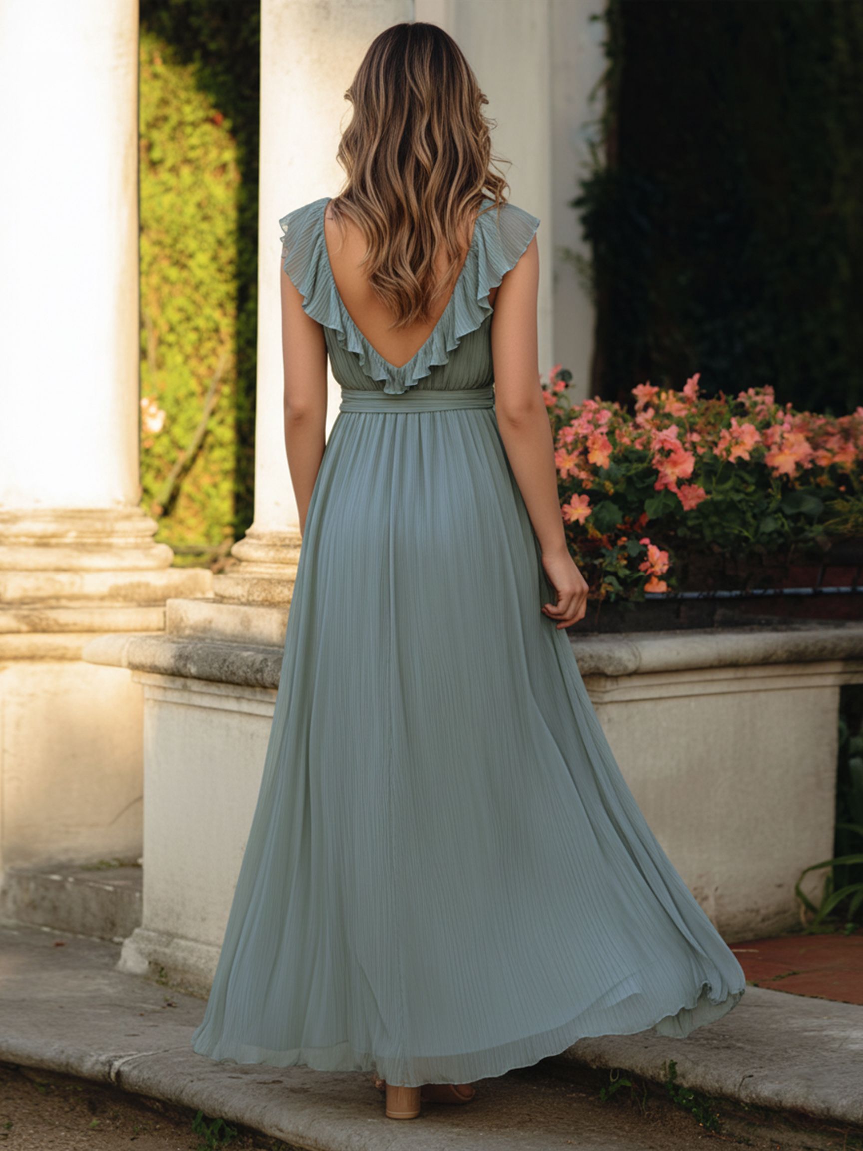 Chiffon Sweetheart Evening Dresses with Pleats
