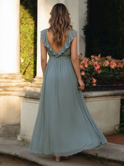 Chiffon Sweetheart Evening Dresses with Pleats