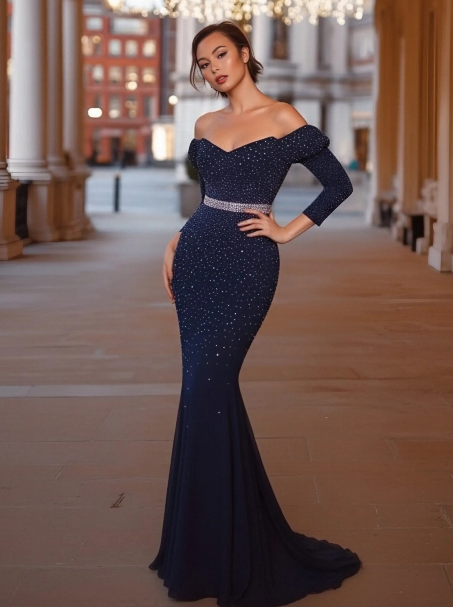 Chiffon Off Shoulder Evening Dresses for Formal Party