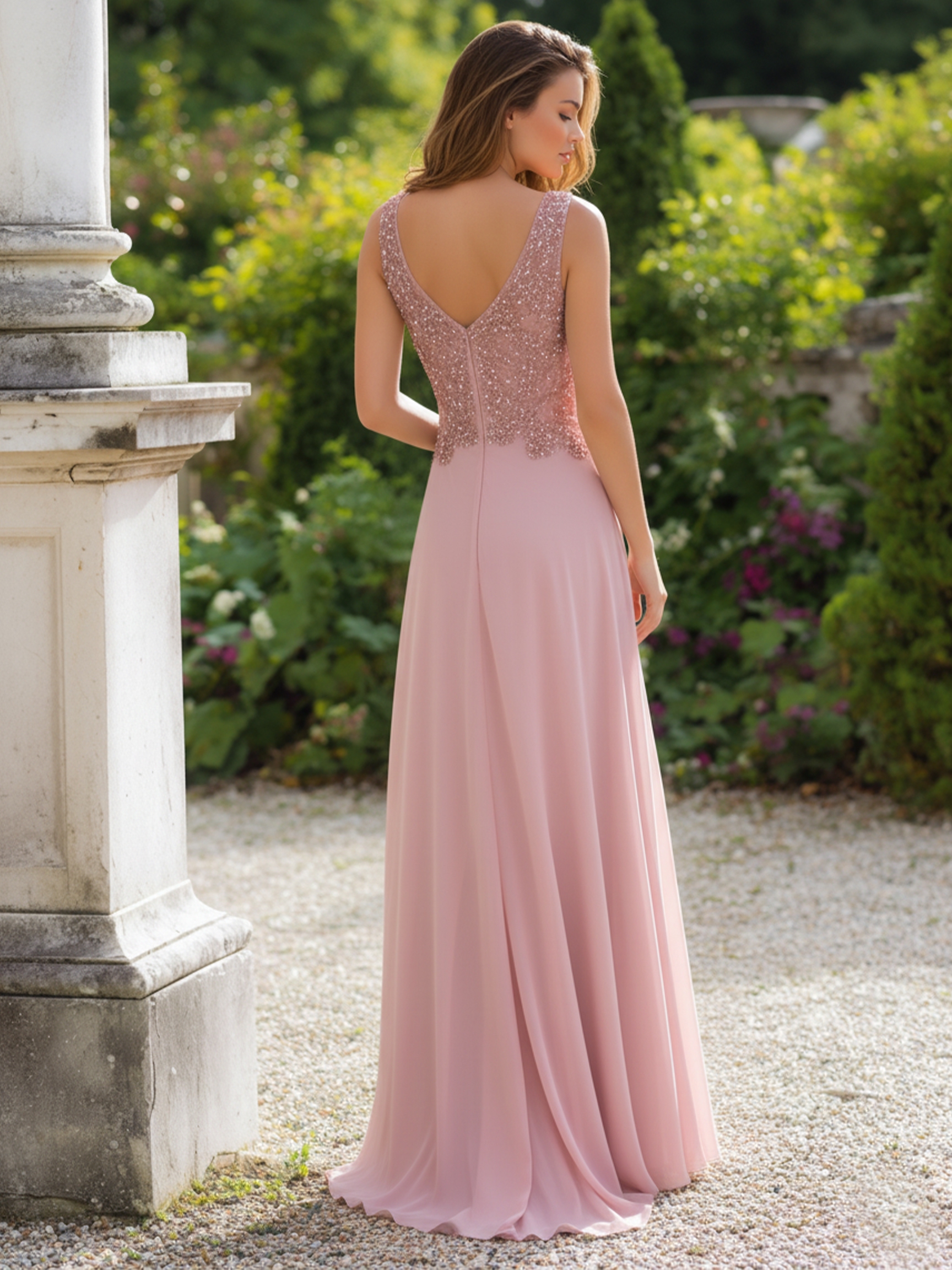 Chiffon Jacquard Spaghetti Straps Evening Dresses for Formal Party
