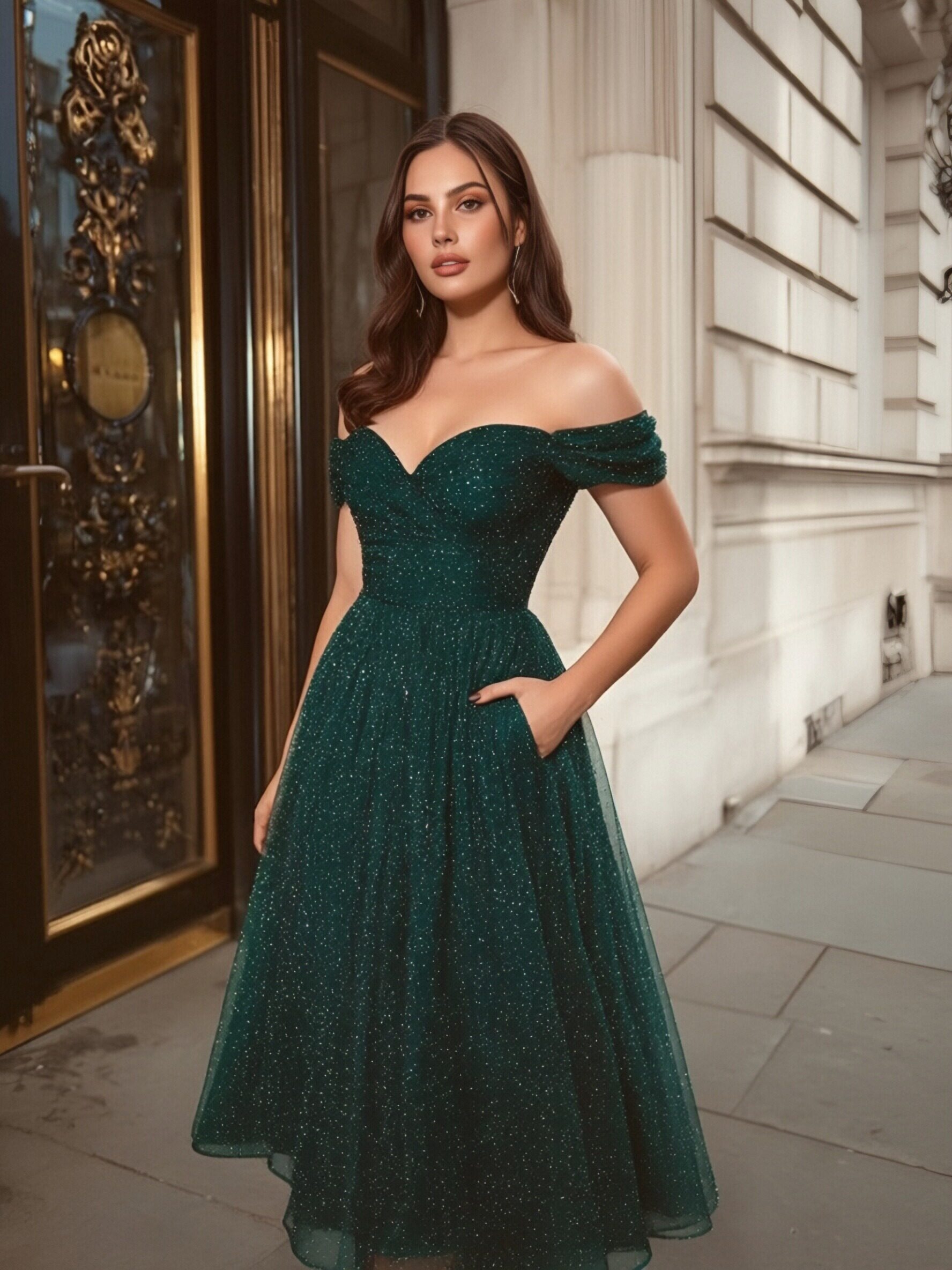 Tulle Off Shoulder Evening Dresses for Formal Party