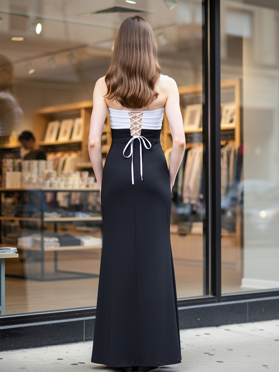 Mermaid Satin Strapless Prom Evening Party Dresses