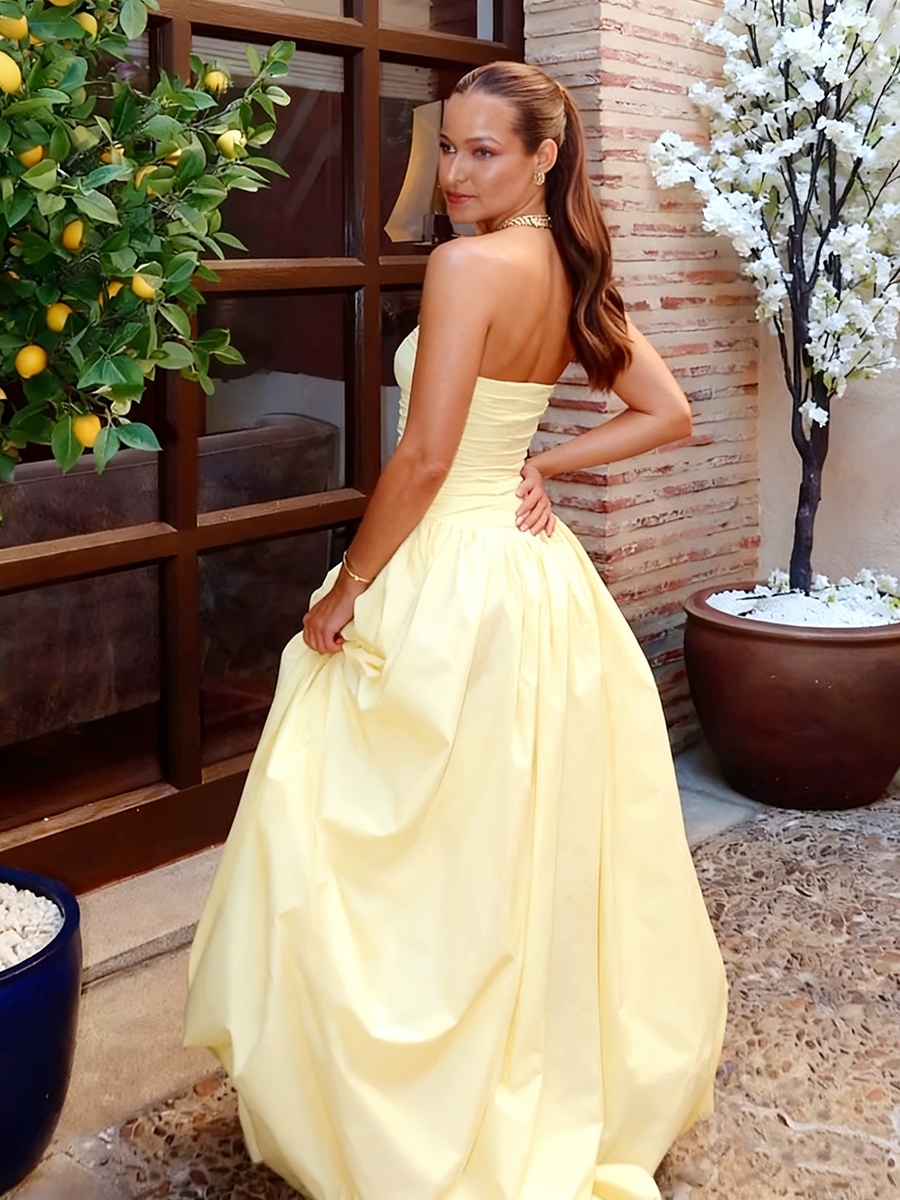 A line Satin Chiffon Prom Evening Party Dresses 