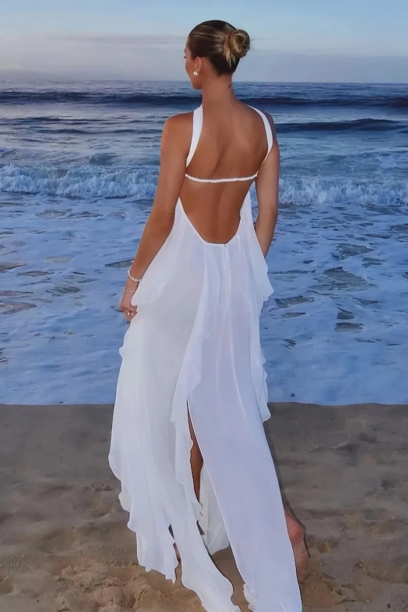 A line Chiffon Strapless Prom Evening Party Dresses  with Scarf