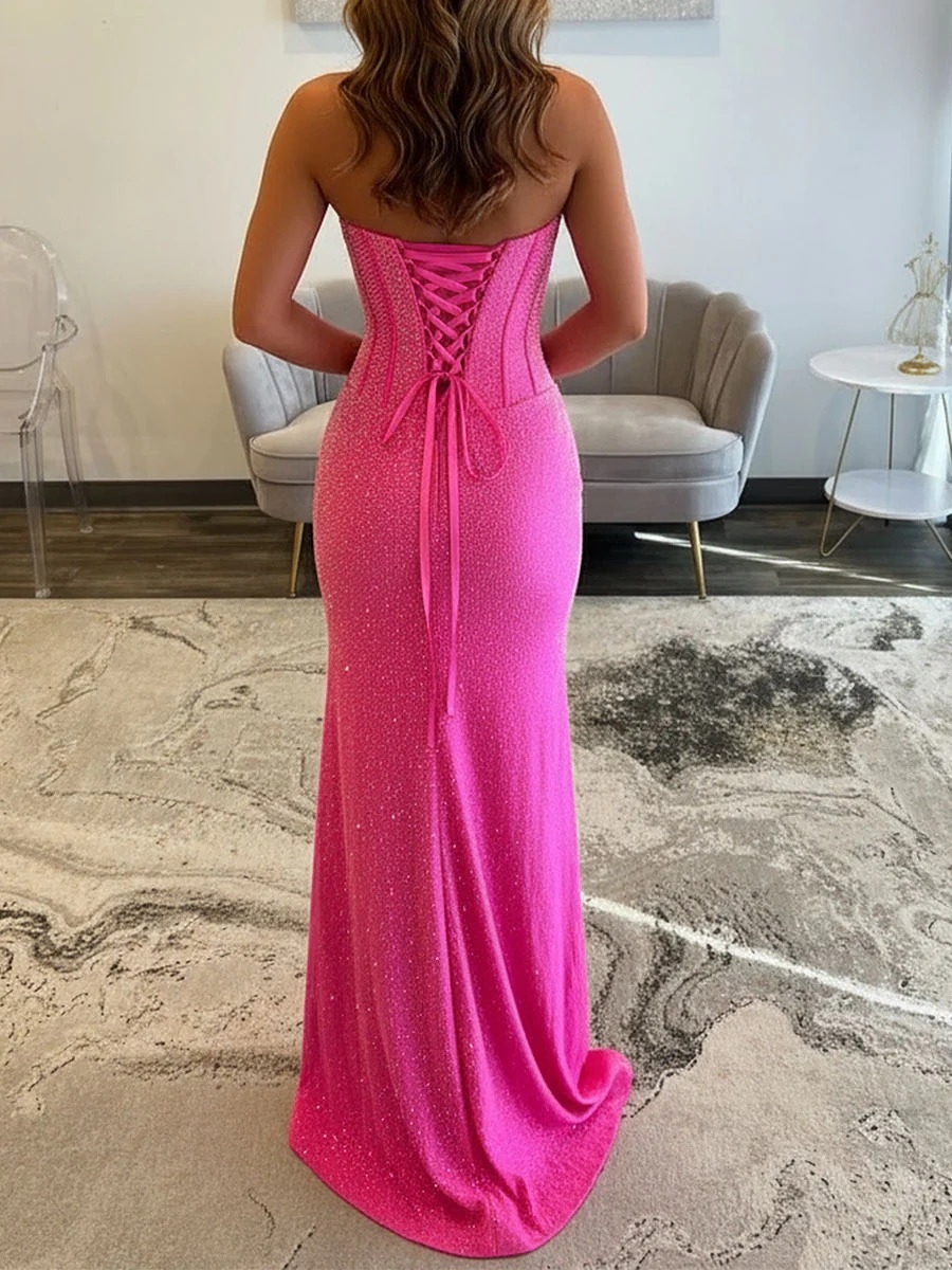 Sequin Prom Dresses with Slit