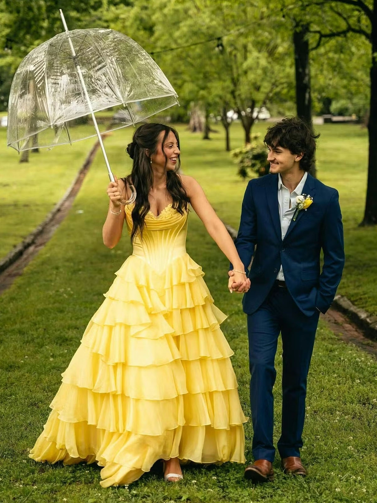 Chiffon Prom Dresses with Slit for Evening Party