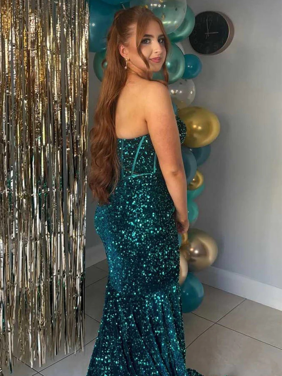 Mermaid Sequin Sweetheart Prom Dresses