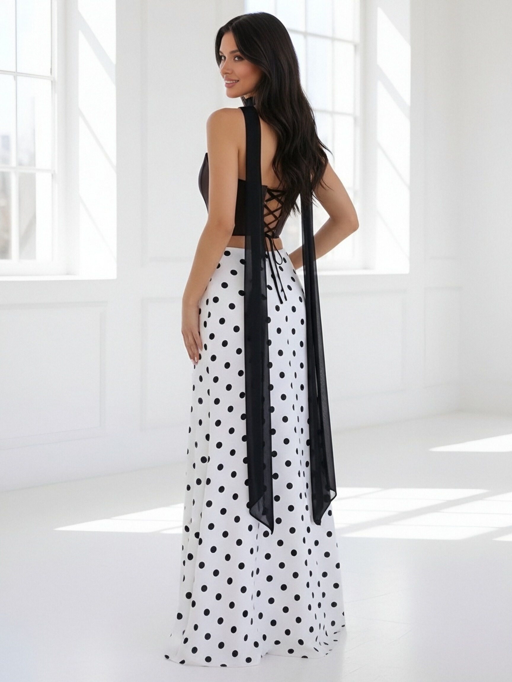 Chiffon Strapless A Line Prom Dresses with Slit