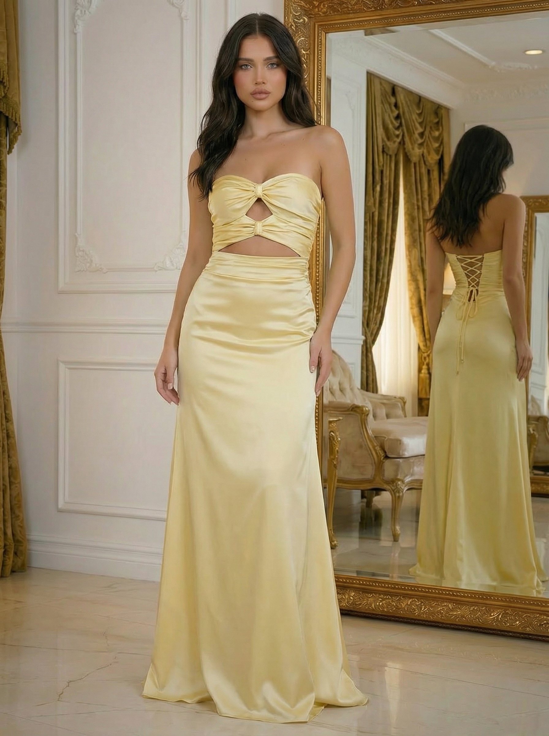 Satin Strapless Mermaid Prom Dresses