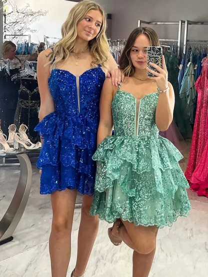 Tulle Strapless A Line Homecoming Dresses with Applique