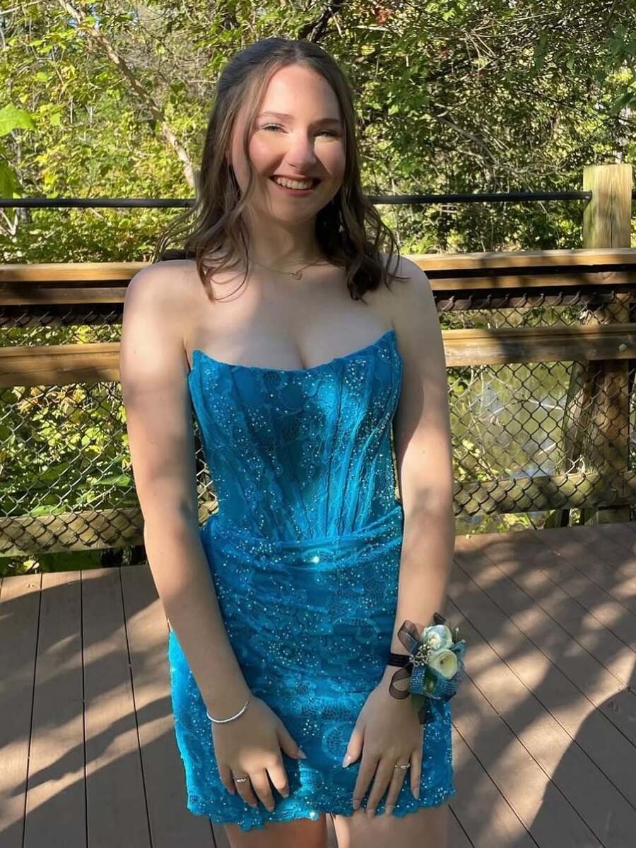 Satin Strapless Bodycon Homecoming Dresses with Beads