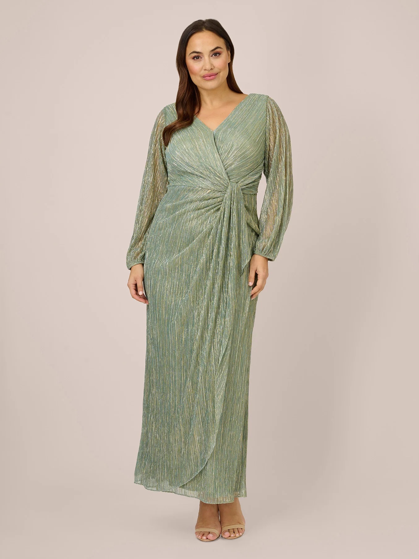 Mesh V Neck Bodycon Plus Size Dresses with Pleated