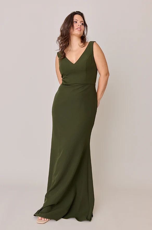 Chiffon V Neck Mermaid Plus Size Dresses