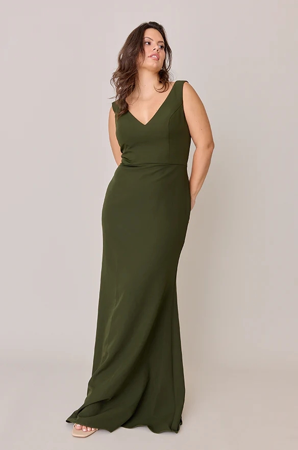 Chiffon V Neck Mermaid Plus Size Dresses