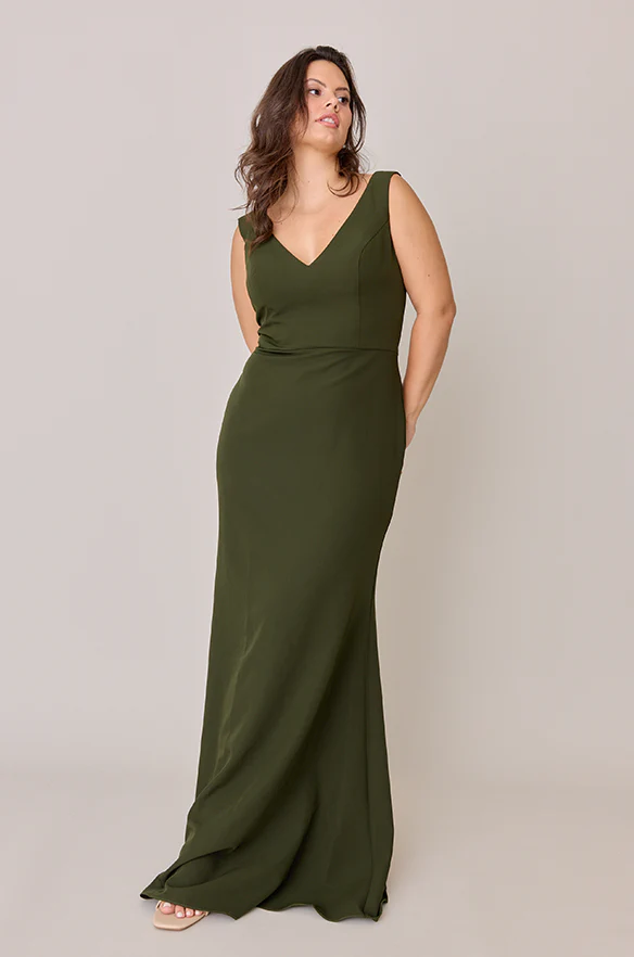 Chiffon V Neck Mermaid Plus Size Dresses