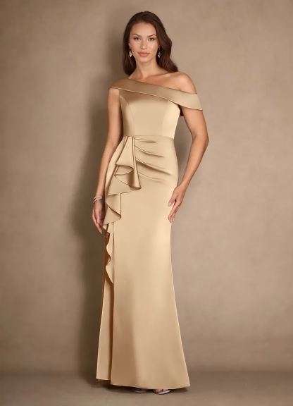 Satin Off Shoulder Mother of the Bride Dresses