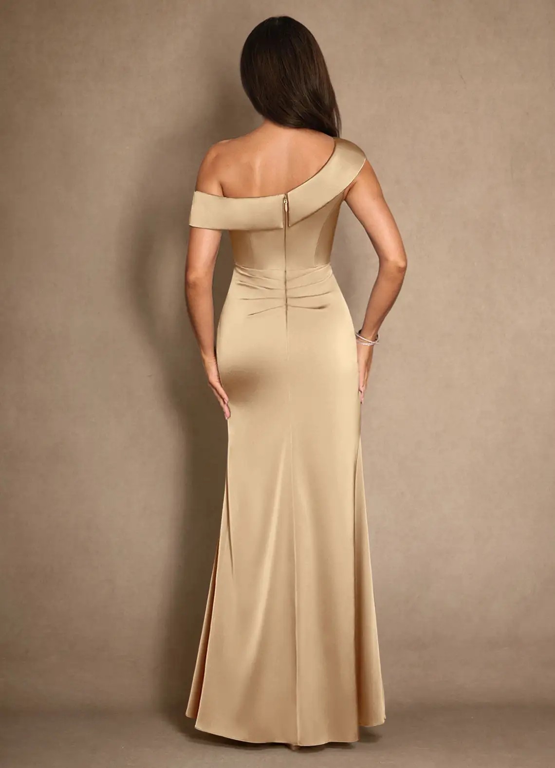Satin Off Shoulder Mother of the Bride Dresses