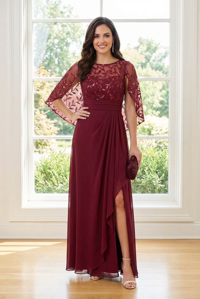 Sequin Round Neck Mother of the Bride Dresses